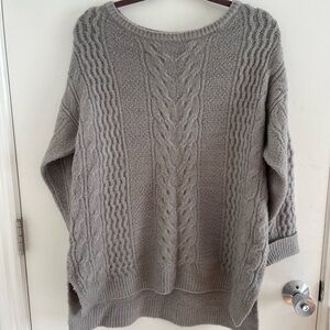 Elle Gray Cable Knit Women's Sweater